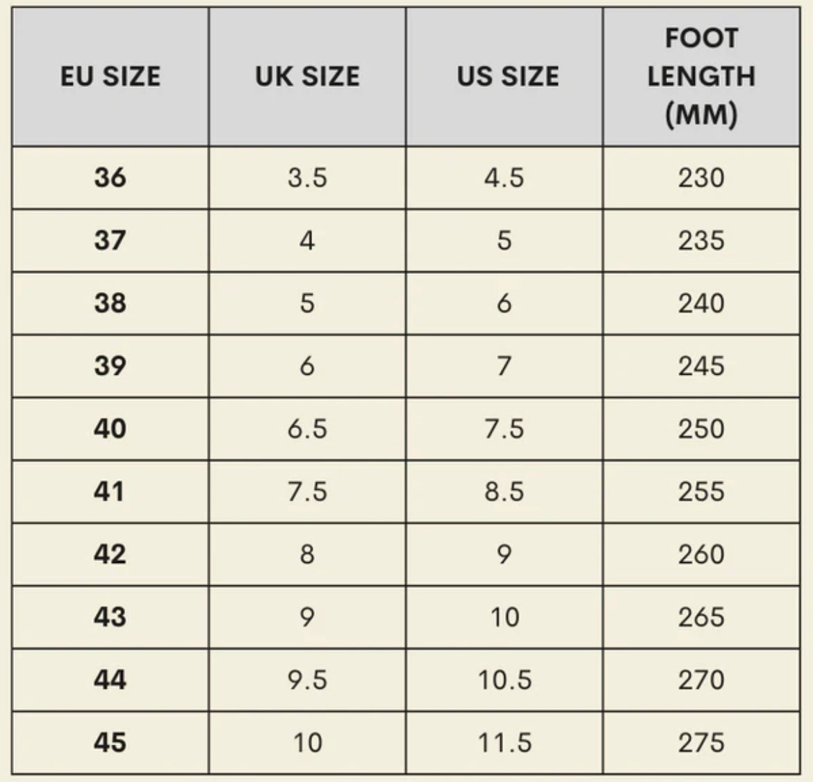 Size Chart