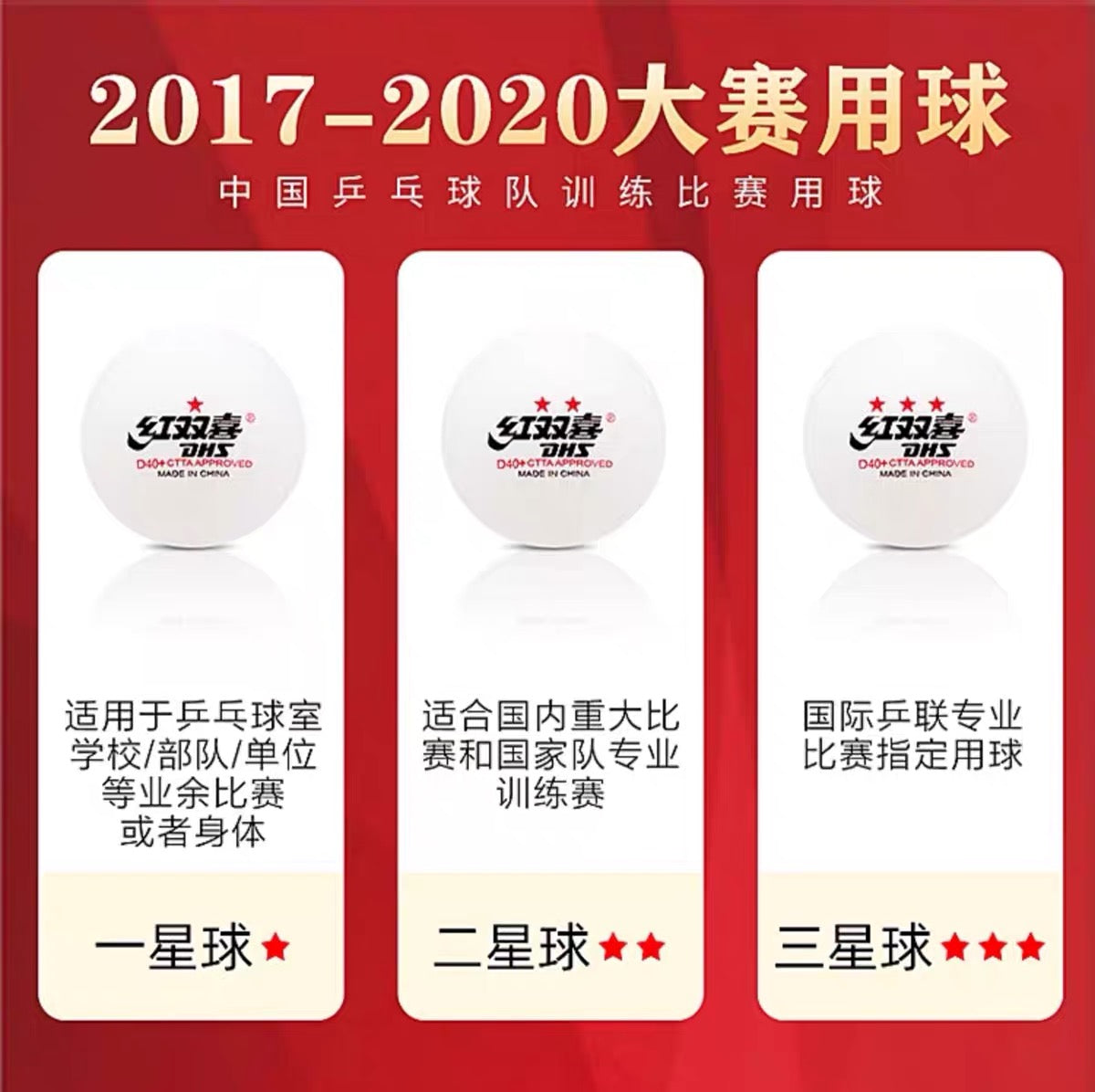 DHS 3-star Balls 10/Box